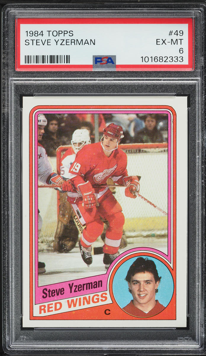 1984 Topps Hockey Steve Yzerman ROOKIE #49 PSA 6 EXMT