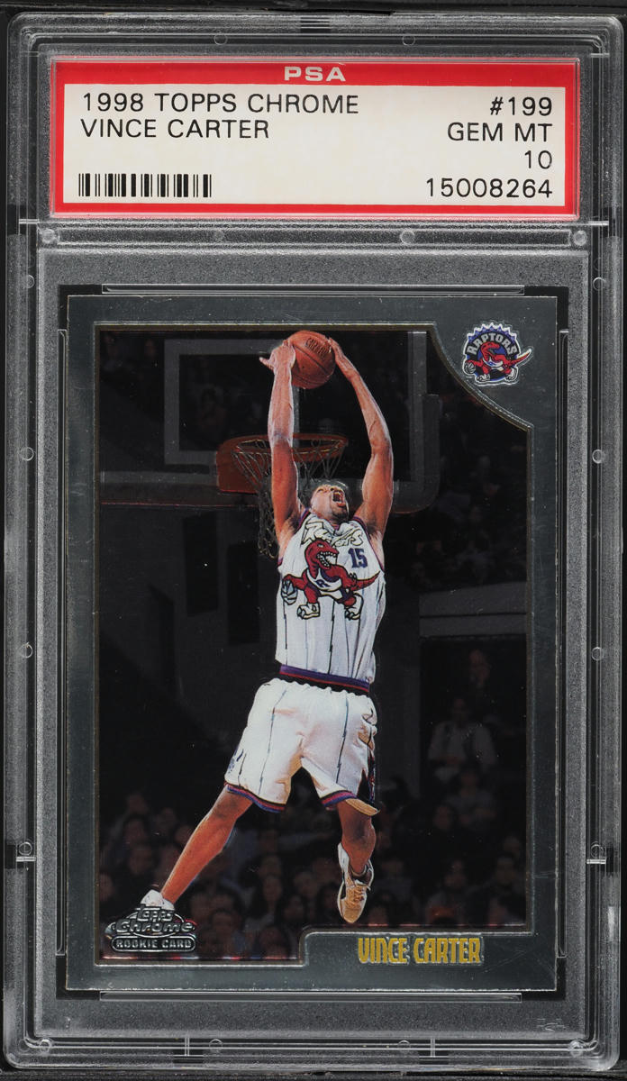 1998 Topps Chrome Vince Carter ROOKIE #199 PSA 10 GEM MINT