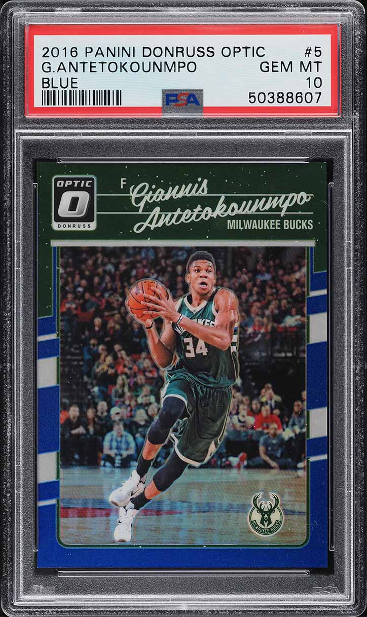 2016 Donruss Optic Blue Giannis Antetokounmpo /49 #5 PSA 10 GEM MINT