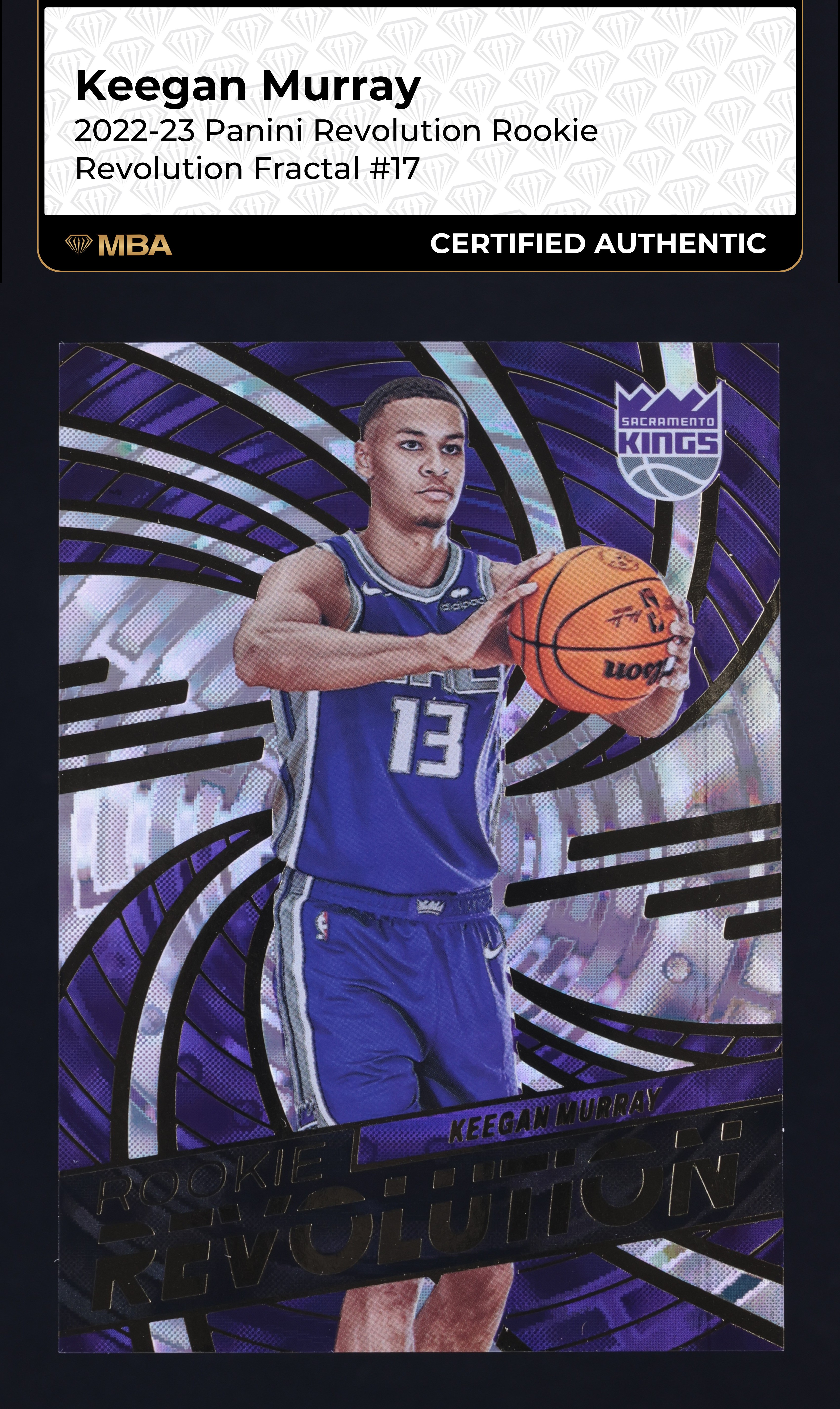 2022 Panini Revolution Revolution Fractal Keegan Murray ROOKIE #17 MBA AUTH