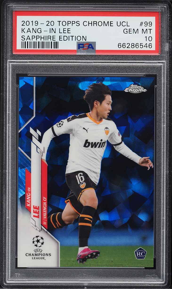 2019 Topps Chrome UEFA Sapphire Kang-In Lee ROOKIE #99 PSA 10 GEM MINT