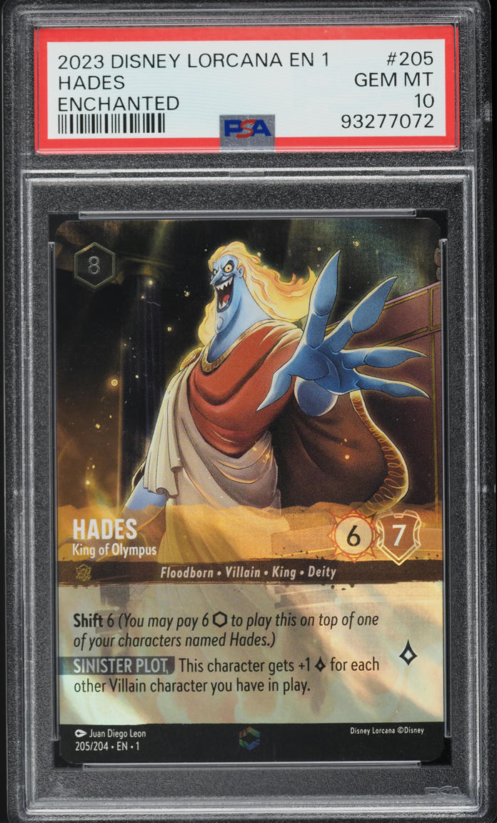 2023 Disney Lorcana The First Chapter Enchanted Hades #205 PSA 10 GEM MINT