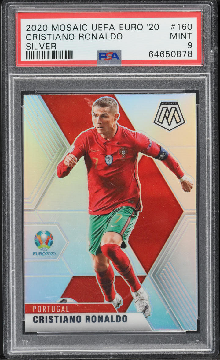 2020 Panini Mosaic UEFA Euro Silver Prizm Cristiano Ronaldo #160 PSA 9 MINT