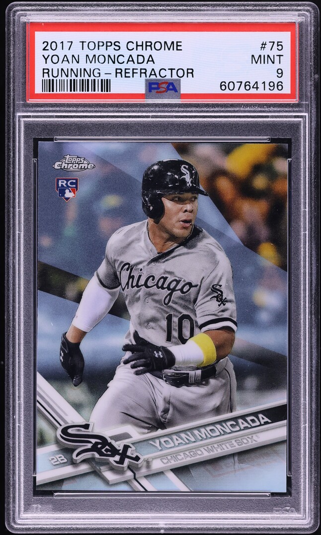 2017 Topps Chrome Refractor Yoan Moncada ROOKIE #75 PSA 9 MINT