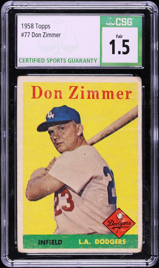 1958 Topps Don Zimmer #77 CSG 1.5 FR