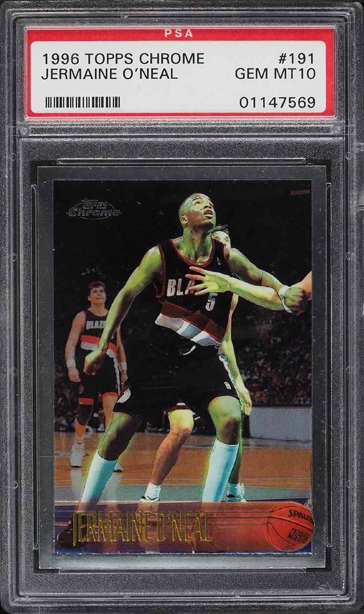 1996 Topps Chrome Jermaine O'Neal ROOKIE #191 PSA 10 GEM MINT