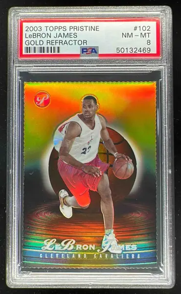 2003-04 Topps Pristine Refractors Gold #102 Lebron James RC /99 PSA 8