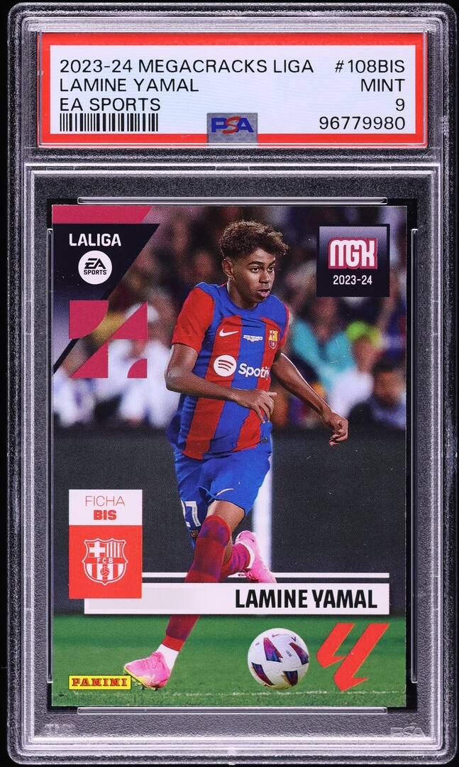 2023 Panini Megacracks La Liga EA Sports Lamine Yamal ROOKIE #108BIS PSA 9 MINT