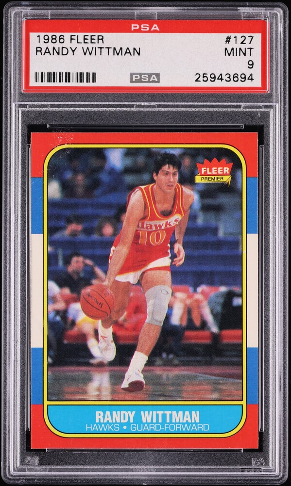 1986 Fleer Basketball Randy Wittman #127 PSA 9 MINT