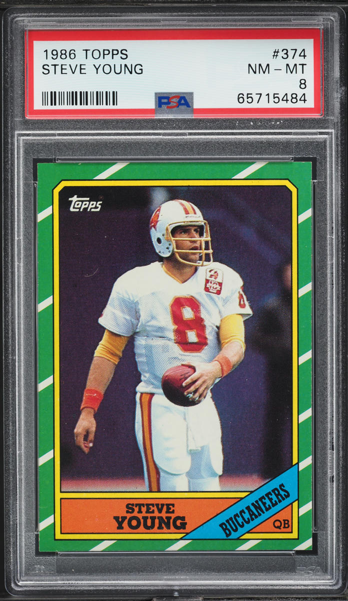 1986 Topps Football Steve Young ROOKIE #374 PSA 8 NM-MT