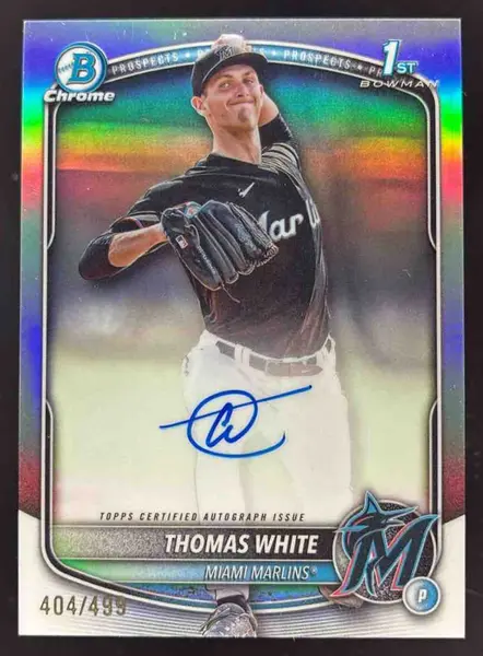2025 Bowman Chrome Autographs Refractor #CPA-TW Thomas White RC Auto /499