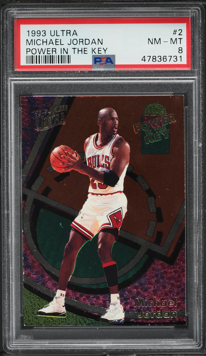 1993 Ultra Basketball Power In The Key Michael Jordan #2 PSA 8 NM-MT