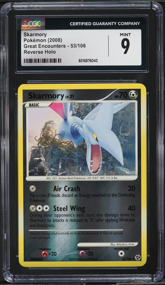 2008 Pokemon Diamond & Pearl Great Encounters Reverse Holo Skarmory #53 CGC 9