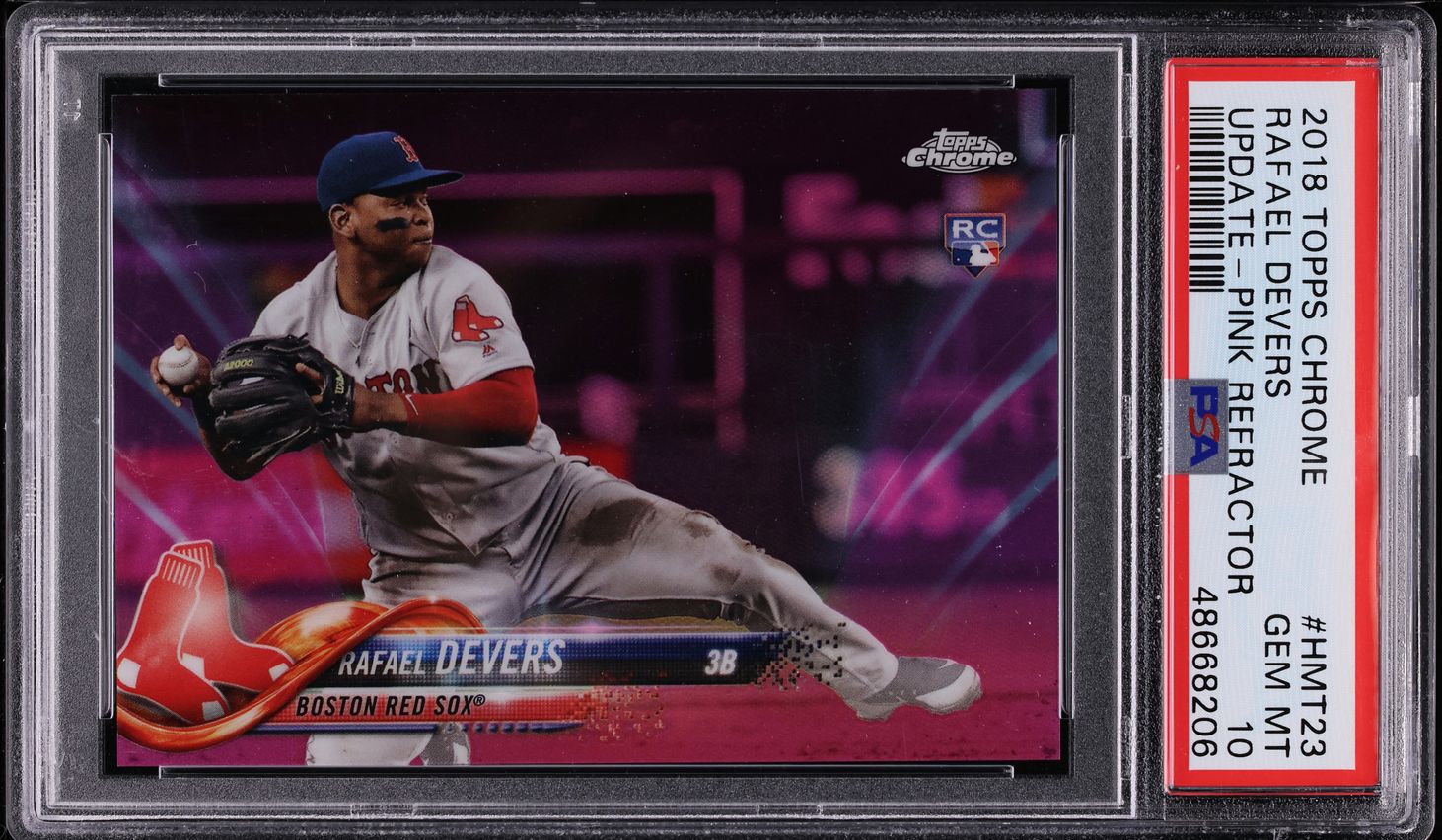 2018 Topps Chrome Update Pink Refractor Rafael Devers ROOKIE #HMT23 PSA 10 GEM