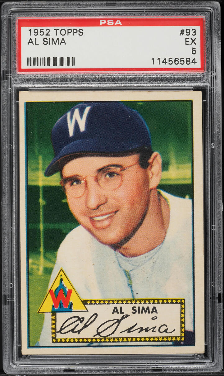 1952 Topps Al Sima #93 PSA 5 EX