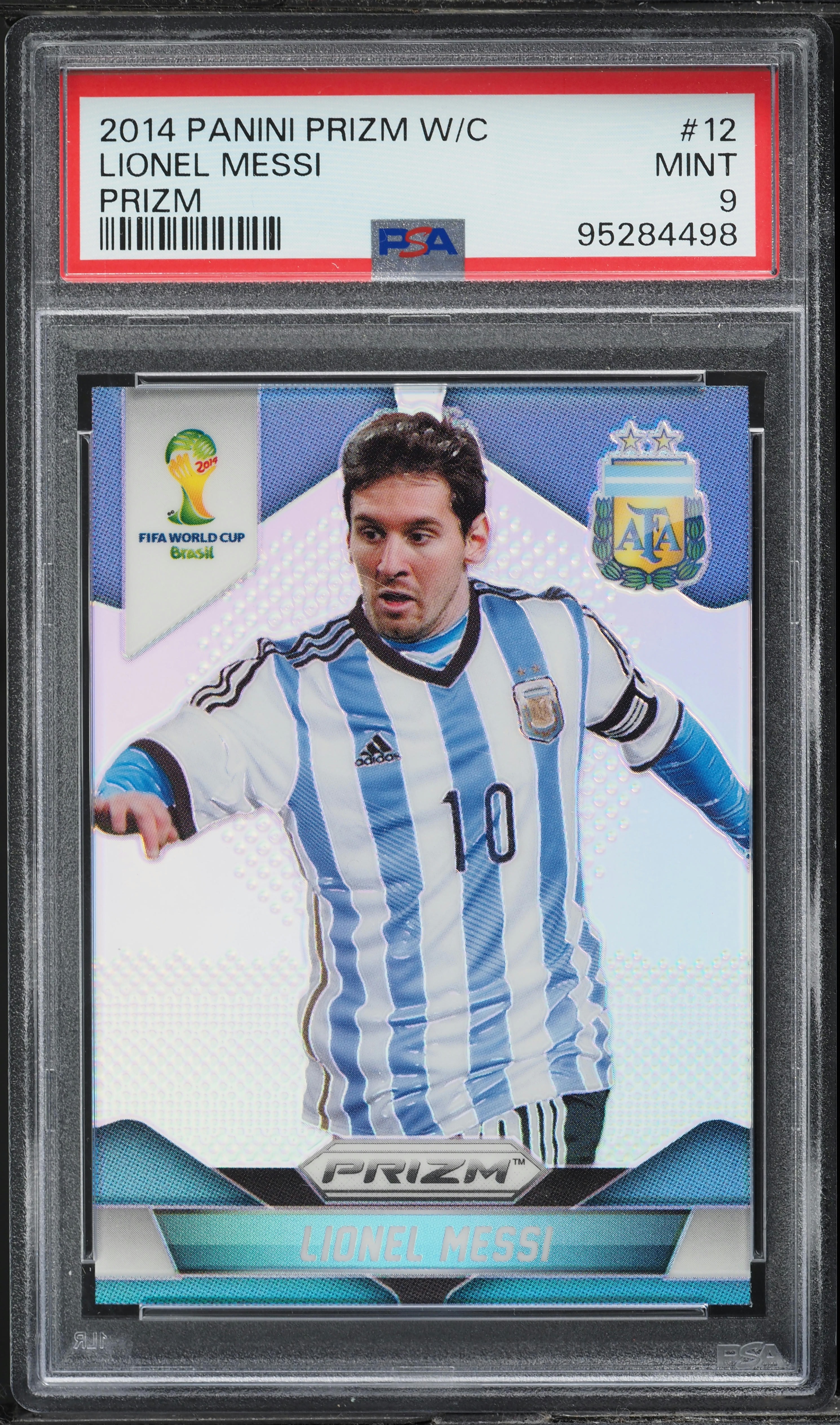 2014 Panini Prizm World Cup Silver Lionel Messi #12 PSA 9 MINT