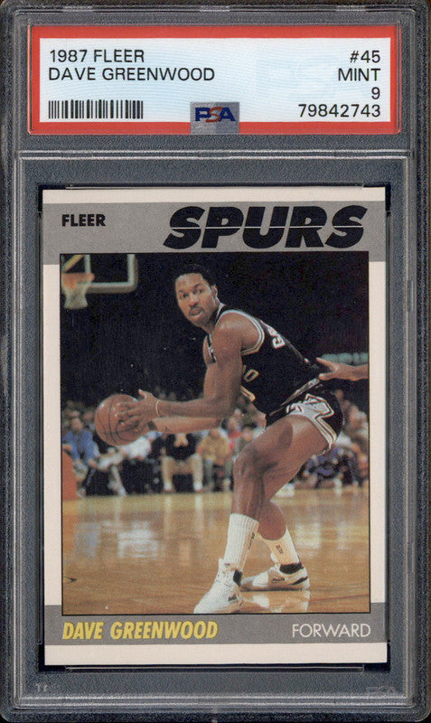 1987 Fleer #45 Dave Greenwood PSA 9