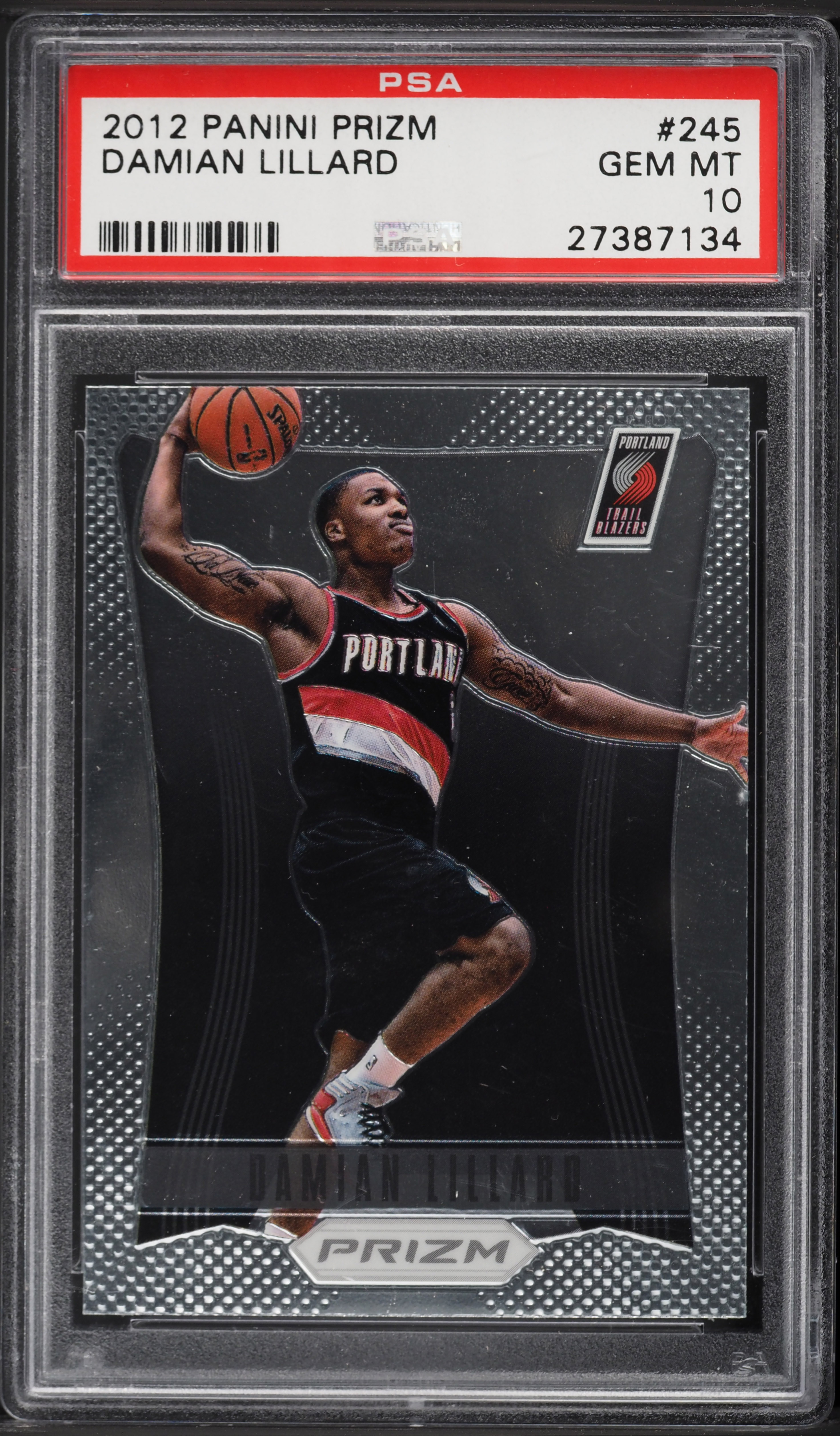 2012 Panini Prizm Damian Lillard ROOKIE #245 PSA 10 GEM MINT