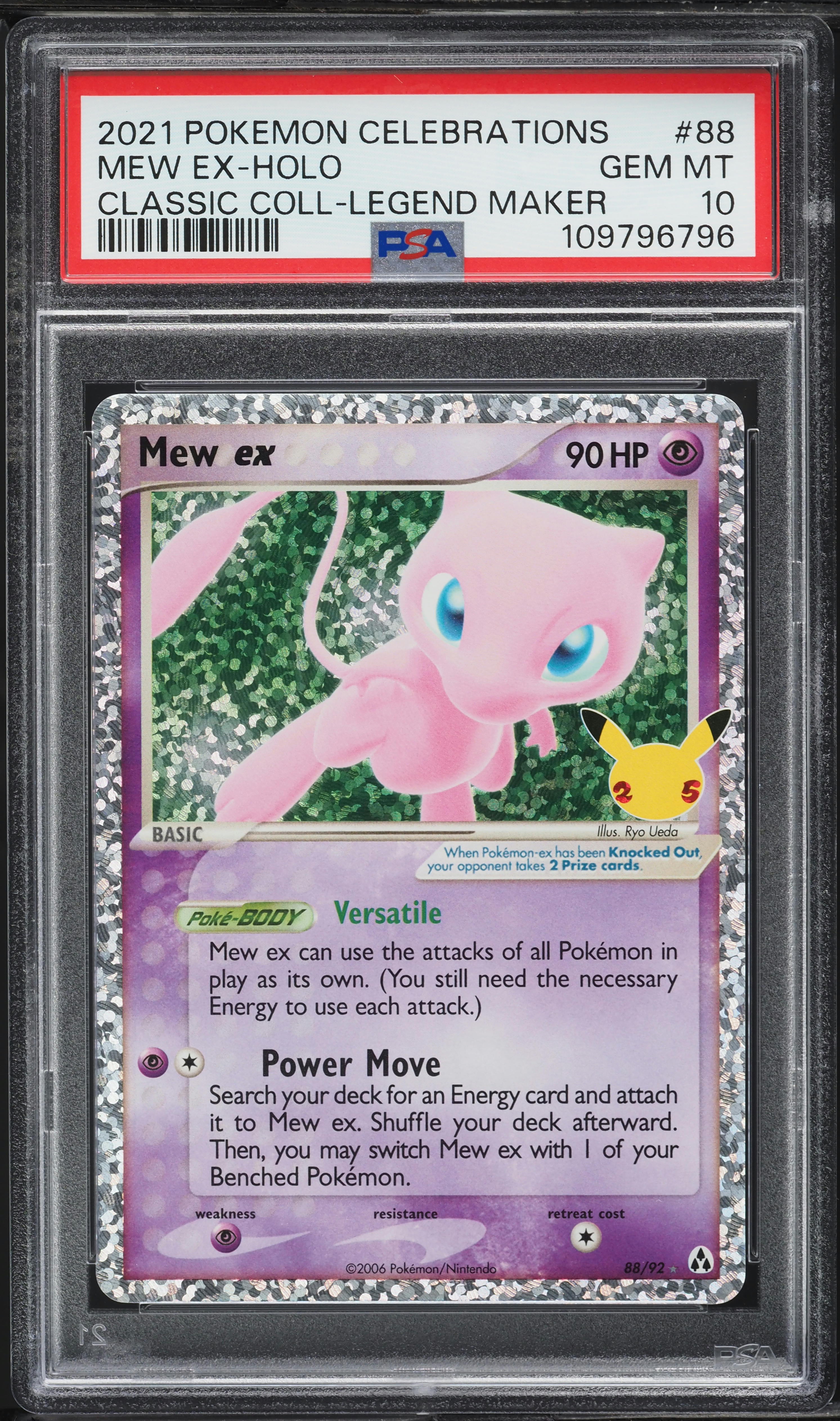 2021 Pokemon SWSH Celebrations Classic Legend Maker Holo Mew ex #88 PSA 10 GEM