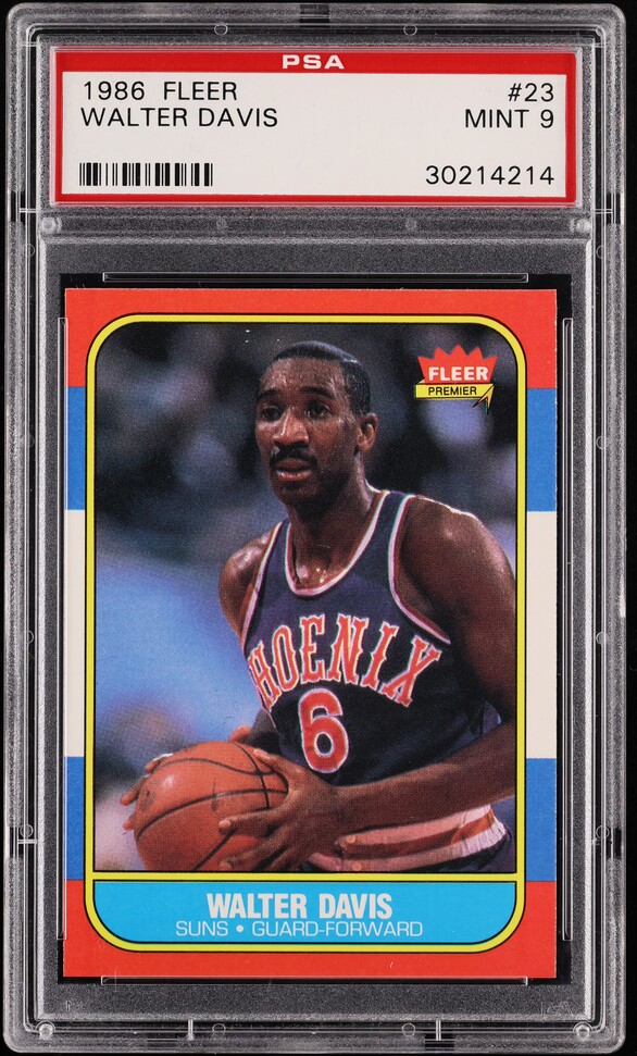1986 Fleer Basketball Walter Davis #23 PSA 9 MINT