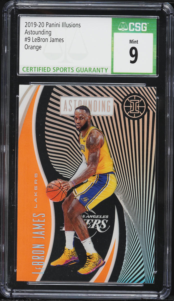 2019 Panini Illusions Astounding Orange LeBron James #9 CSG 9 MINT