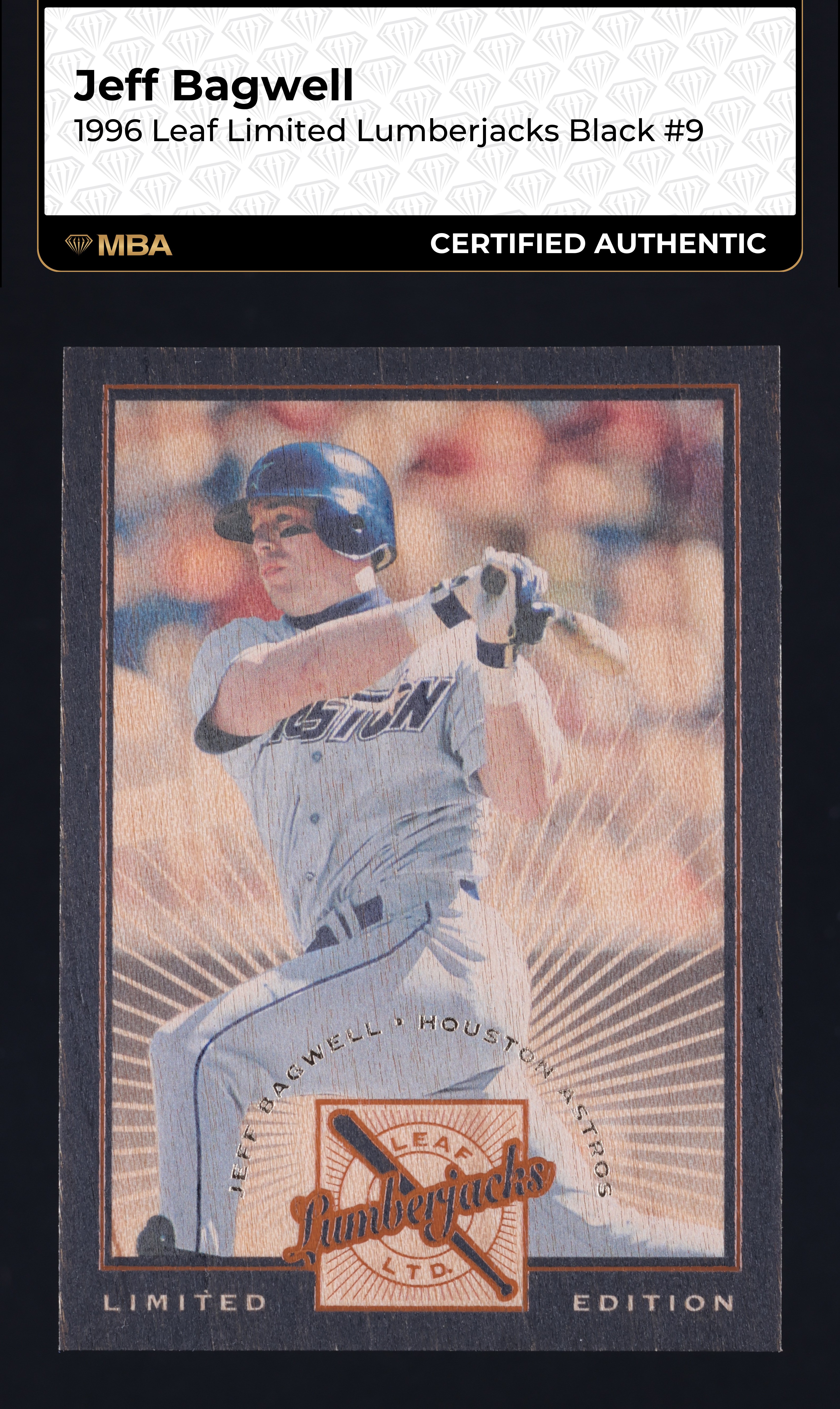 1996 Leaf Limited Lumberjacks Black Jeff Bagwell /500 #9 MBA AUTH