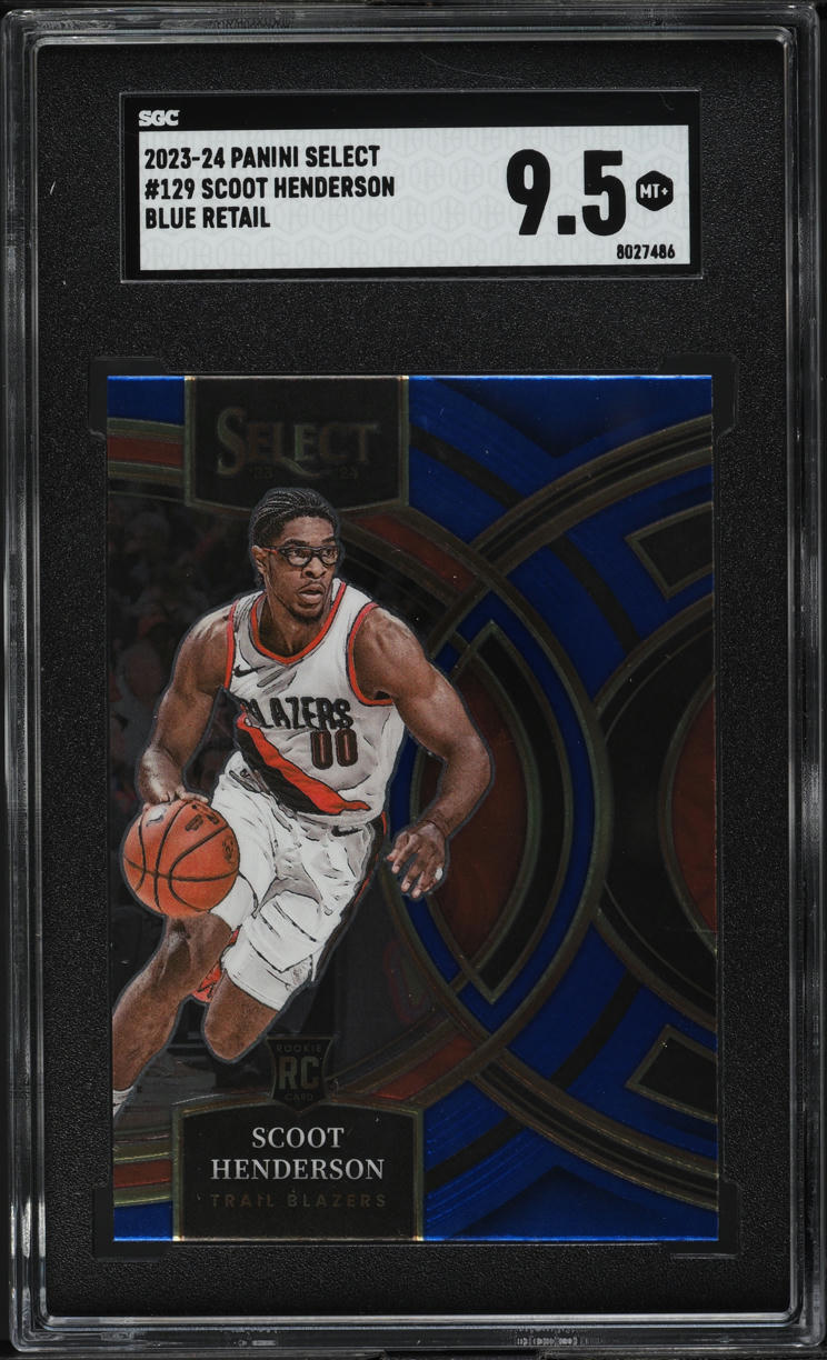 2023 Select Premier Blue Retail Scoot Henderson ROOKIE #129 SGC 9.5 MINT+