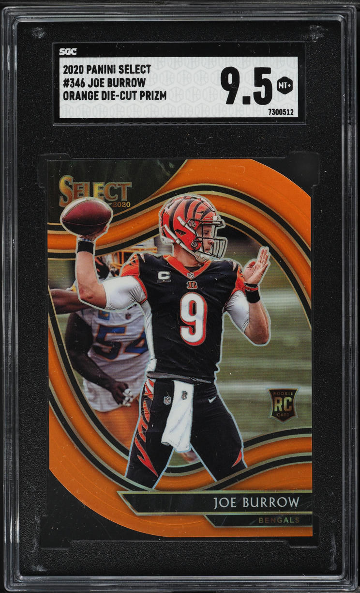 2020 Select Field Level Orange Prizm Die-Cut Joe Burrow #346 SGC 9.5 MINT+