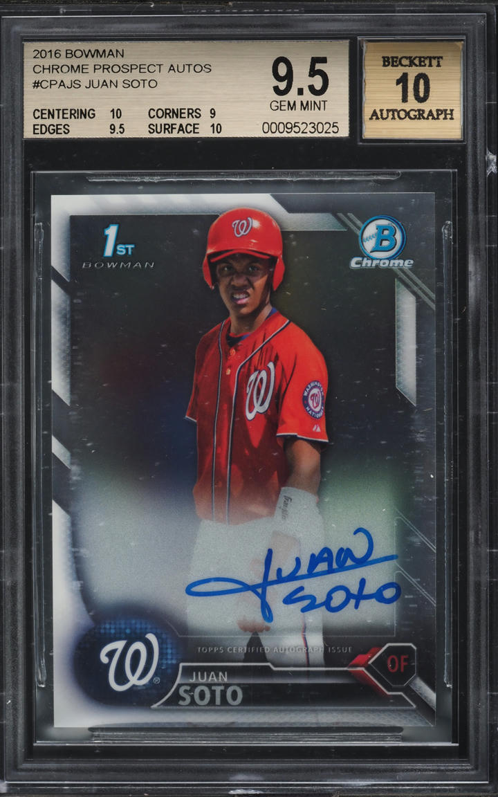 2016 Bowman Chrome Prospect Juan Soto ROOKIE AUTO #CPA-JS BGS 9.5 GEM MINT