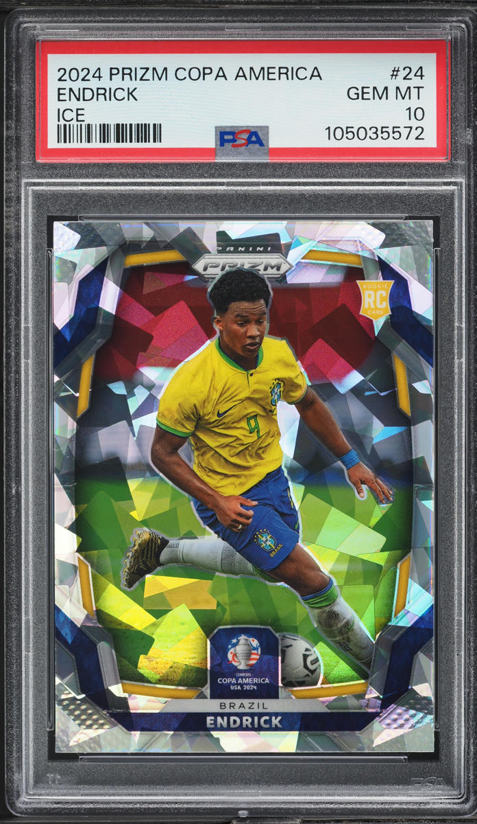 2024 Panini Prizm Conmebol Copa America Ice Endrick ROOKIE #24 PSA 10 GEM MINT