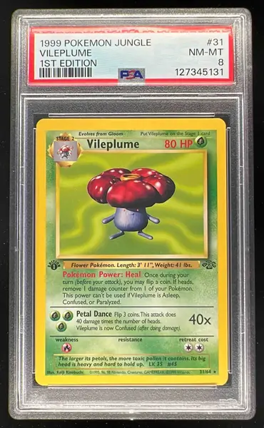 1999 Pokemon Jungle 1st Edition #31/64 Vileplume PSA 8