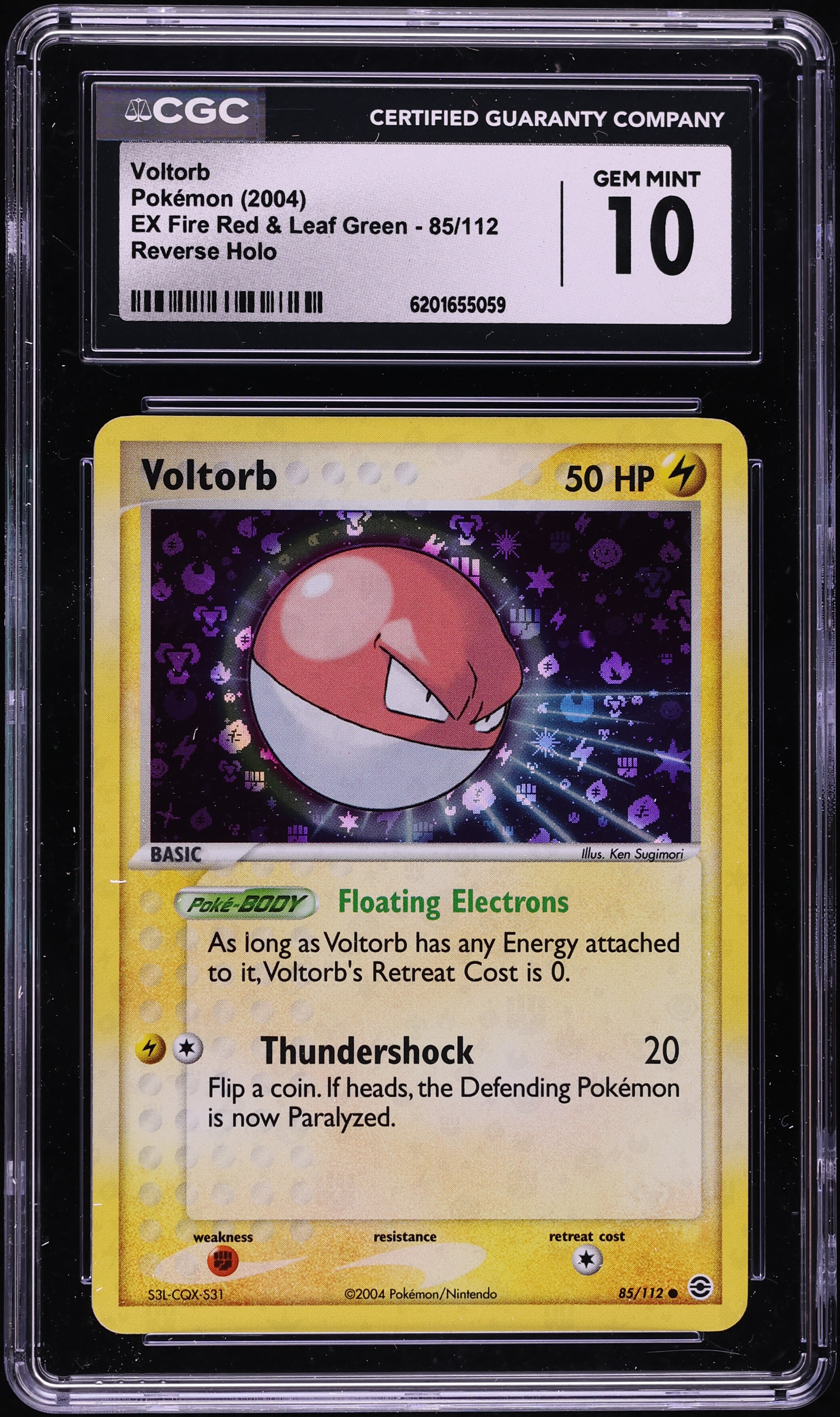 2004 Pokemon EX Fire Red & Leaf Green Reverse Holo Voltorb #85 CGC 10 GEM MINT