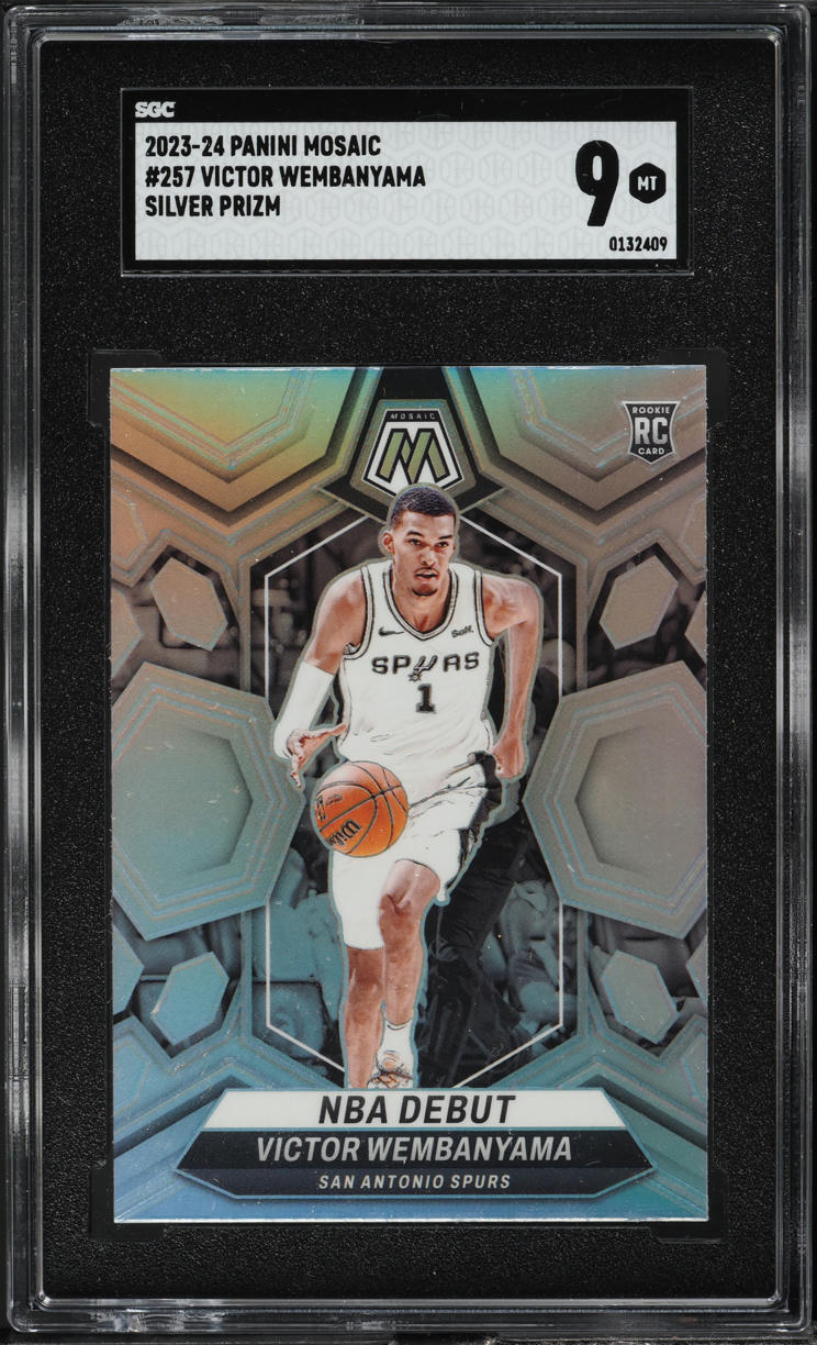 2023 Panini Mosaic Silver Prizm Victor Wembanyama ROOKIE #257 SGC 9 MINT