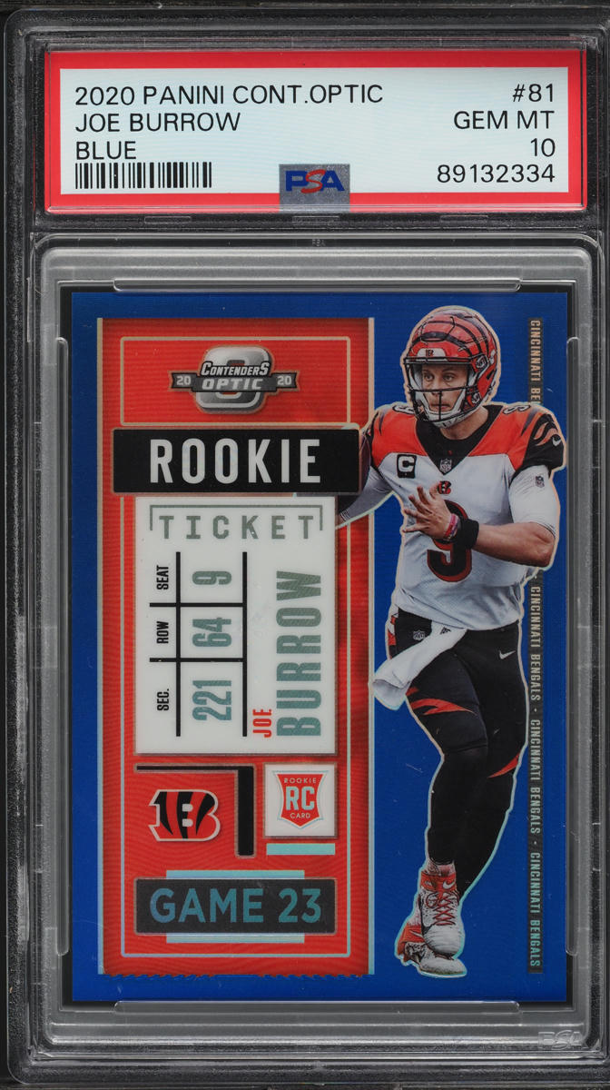 2020 Panini Contenders Optic Blue Joe Burrow ROOKIE /99 #81 PSA 10 GEM MINT
