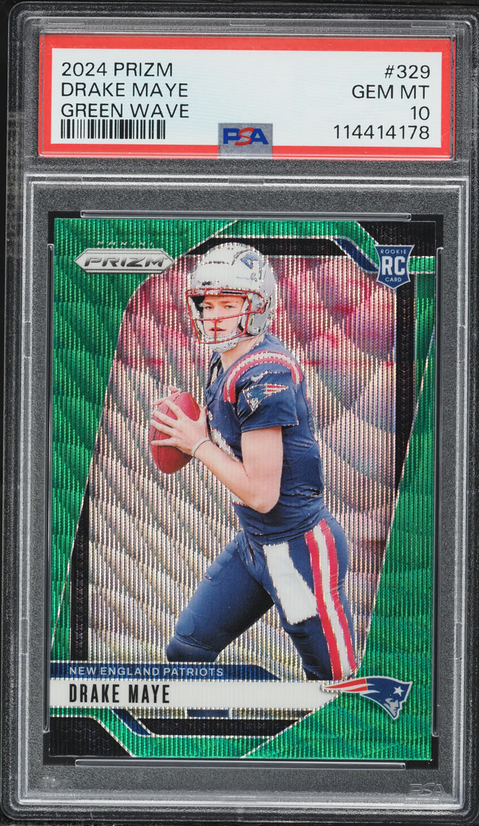 2024 Panini Prizm Green Wave Drake Maye ROOKIE #329 PSA 10 GEM MINT