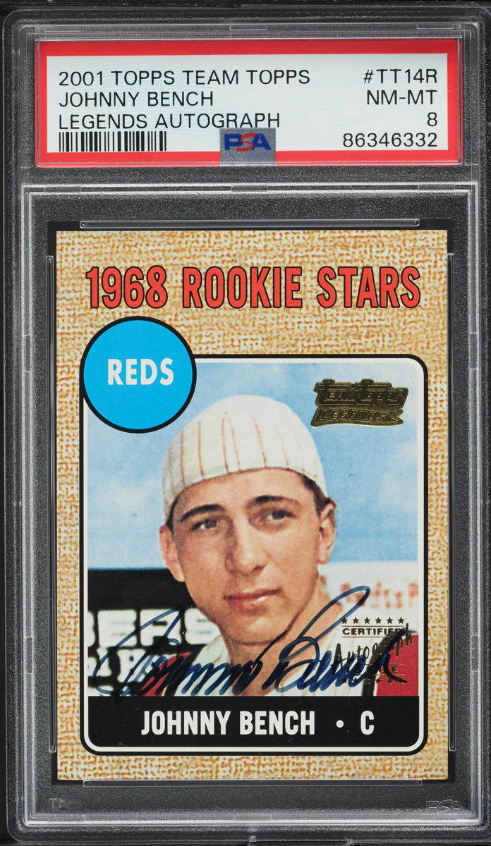 Johnny Bench #TT14R 2001 Topps Gallery Baseball Team Topps Legends Autographs (2001 Copyright)