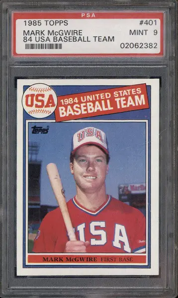 1985 Topps 1984 USA Baseball Team #401 Mark McGwire RC PSA 9
