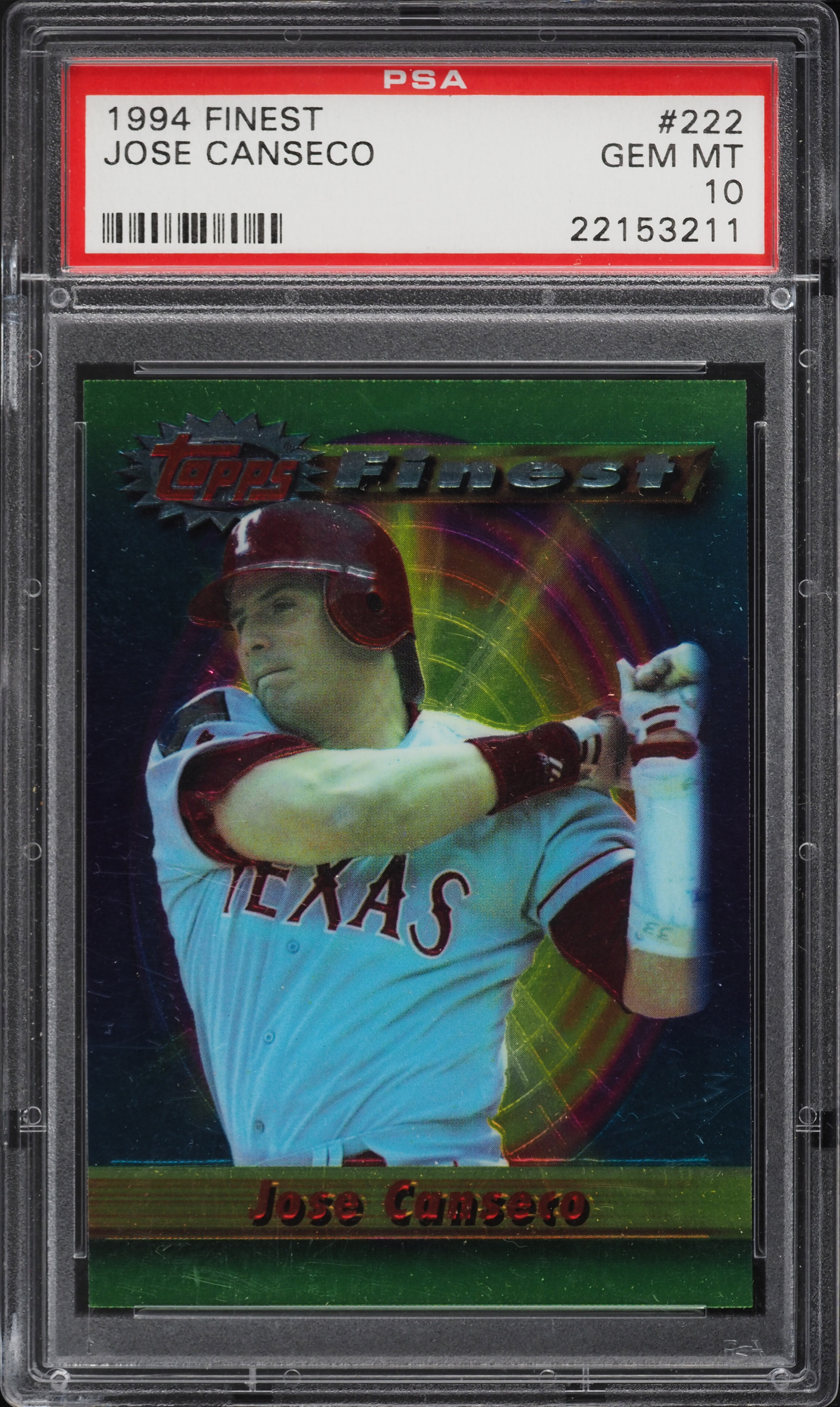 1994 Finest Jose Canseco #222 PSA 10 GEM MINT