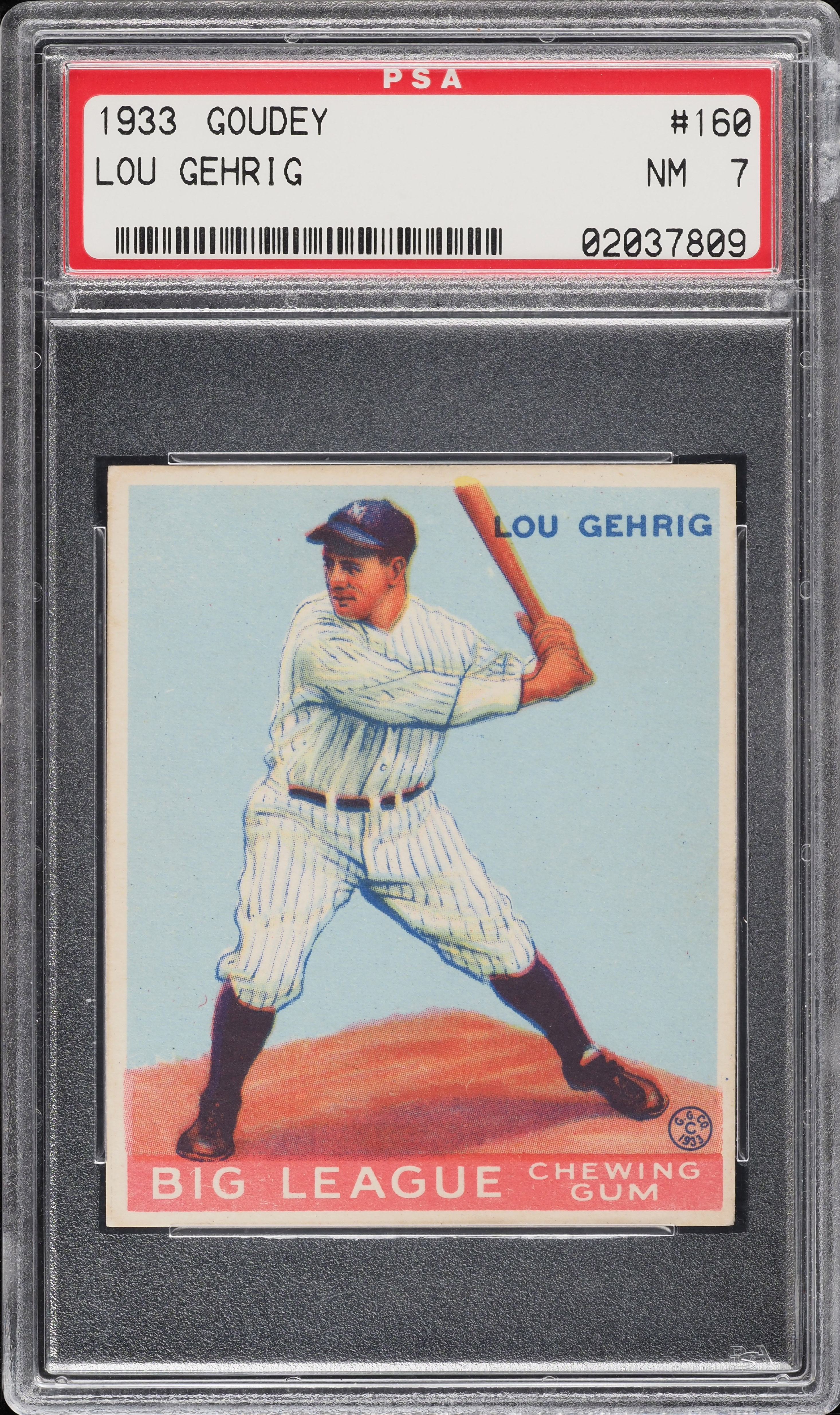 1933 Goudey Lou Gehrig #160 PSA 7 NRMT (PWCC-A)