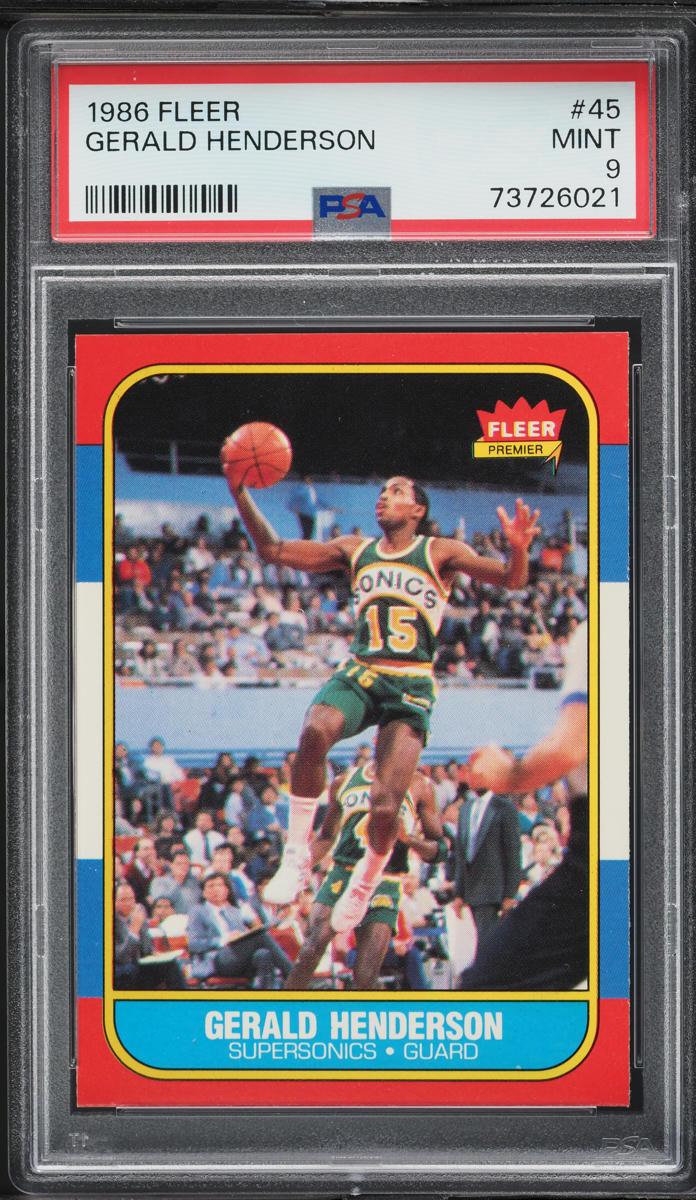 1986 Fleer Basketball Gerald Henderson #45 PSA 9 MINT