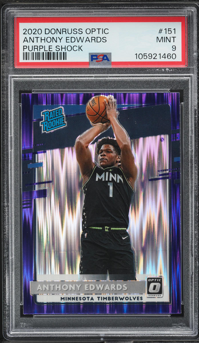 2020 Donruss Optic Purple Shock Anthony Edwards ROOKIE #151 PSA 9 MINT
