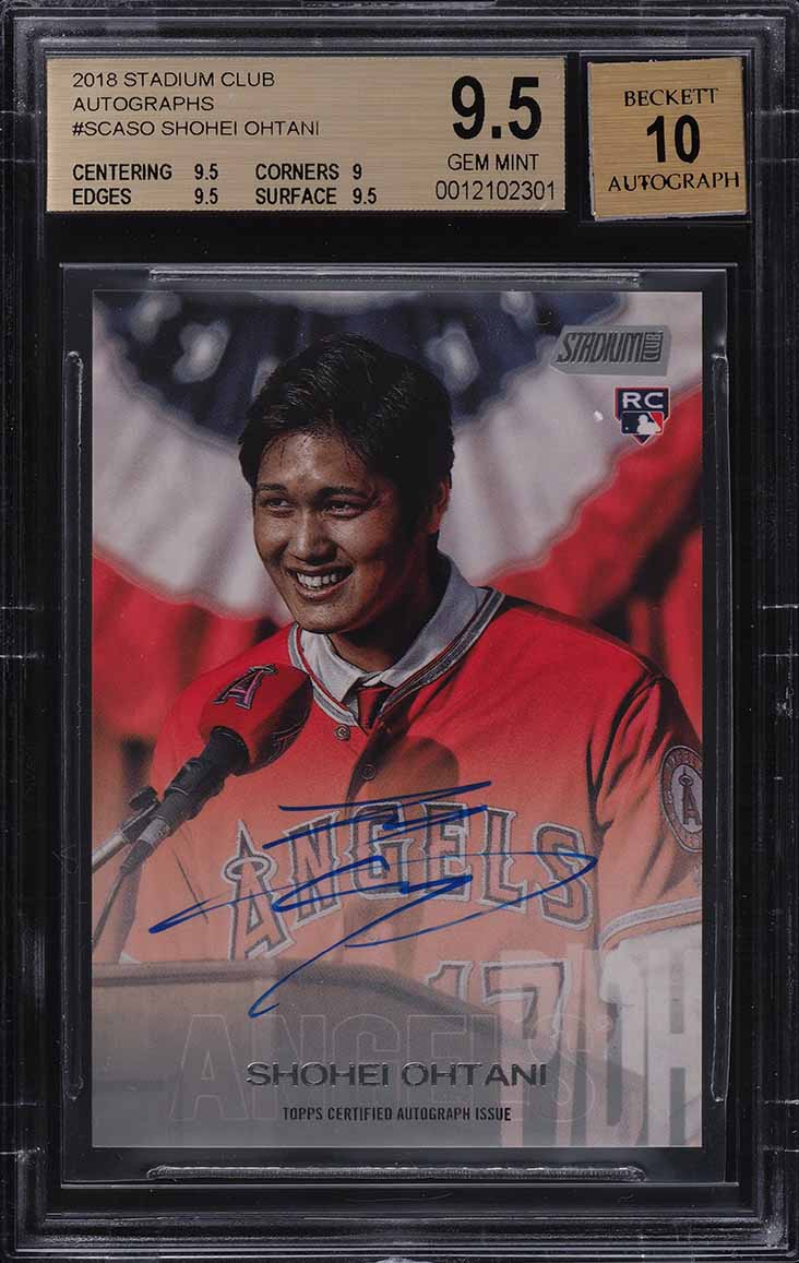 2018 Stadium Club Shohei Ohtani ROOKIE RC AUTO #SCASO BGS 9.5 GEM MINT