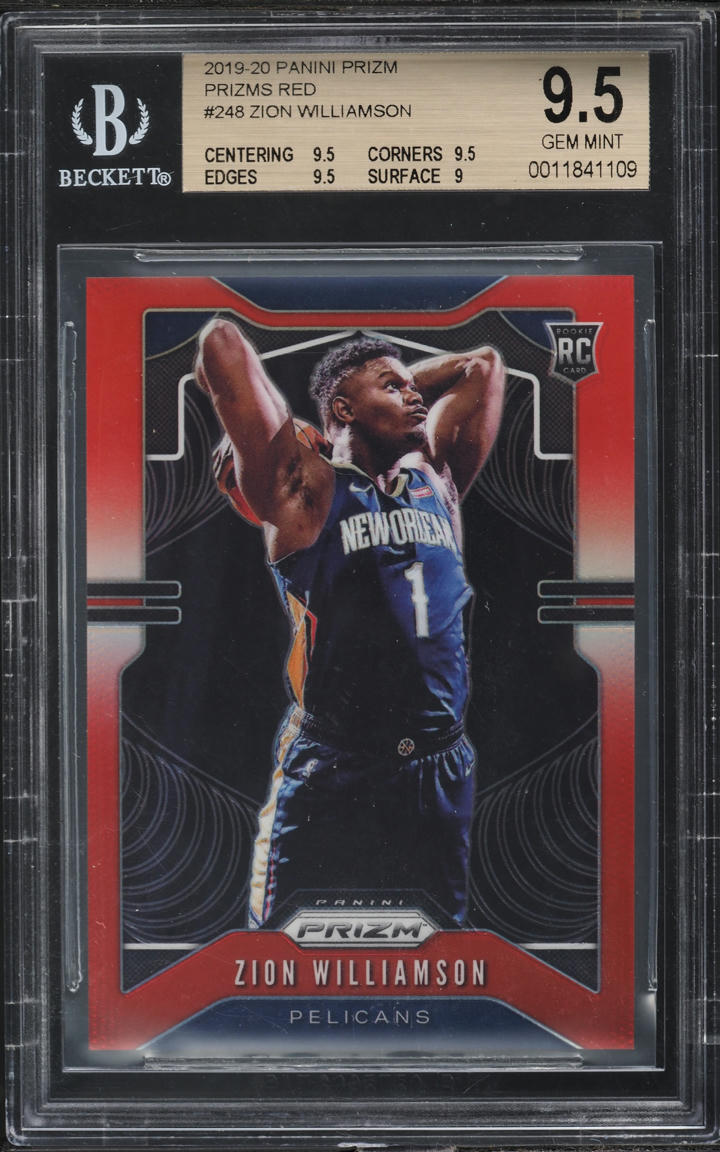 2019 Panini Prizm Red Zion Williamson ROOKIE /299 #248 BGS 9.5 GEM MINT
