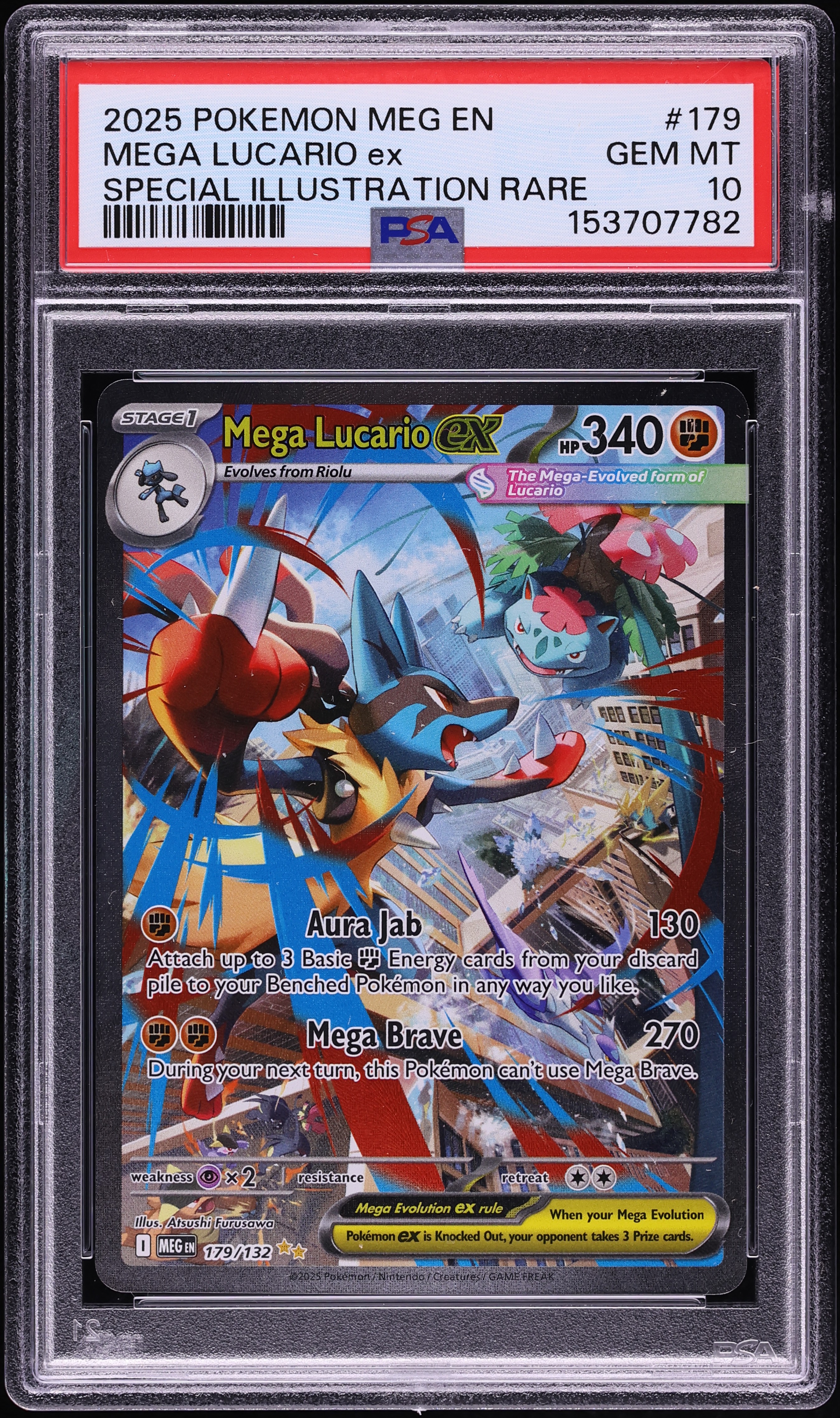 2025 Pokemon Mega Evolution SIR Mega Lucario Ex #179 PSA 10 GEM MINT