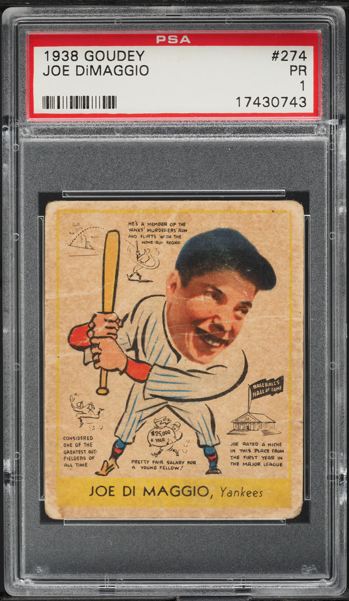 1938 Goudey Joe DiMaggio ROOKIE #274 PSA 1 PR