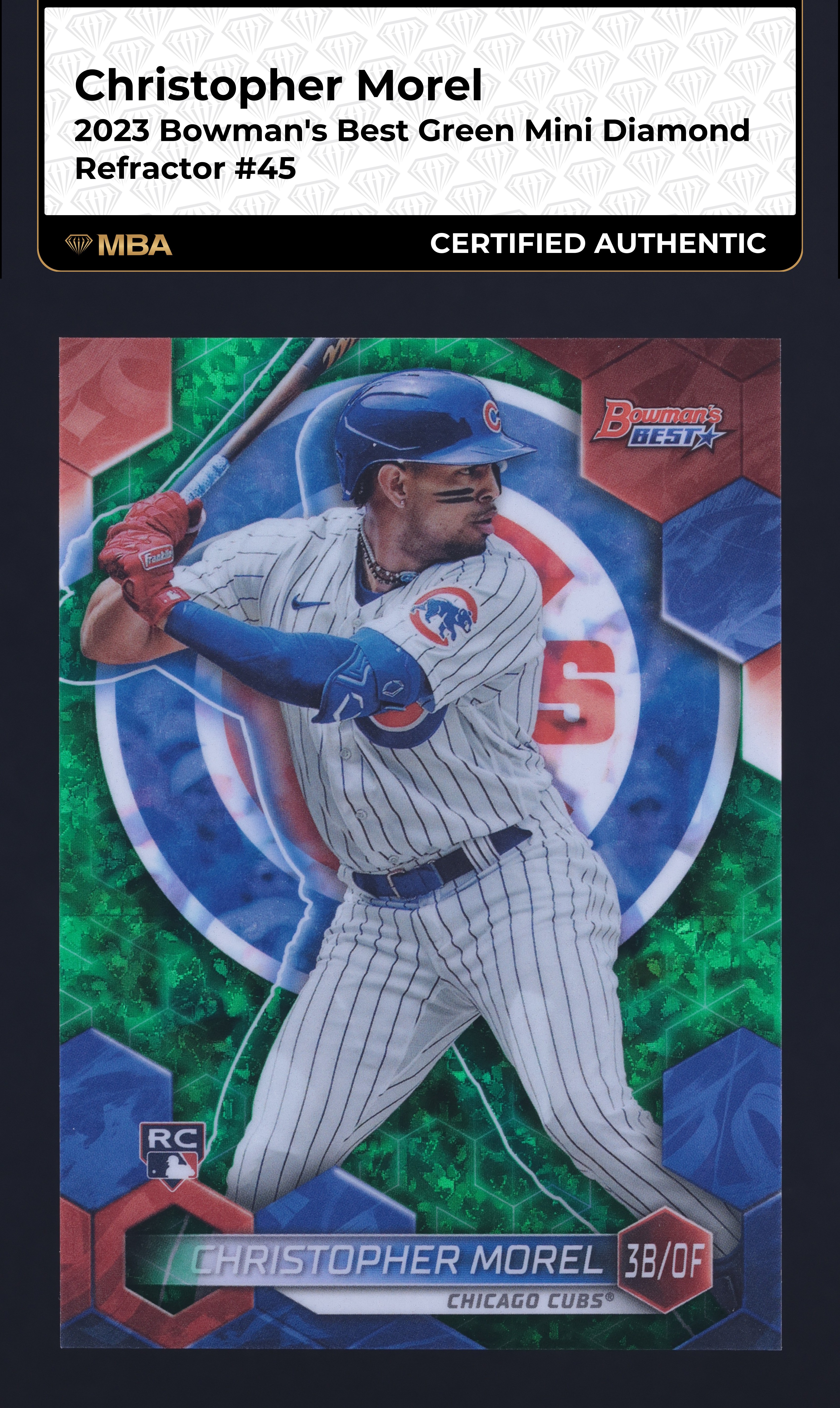 2023 Bowman's Best Green Diamond Refractor Christopher Morel ROOKIE /99 MBA AUTH