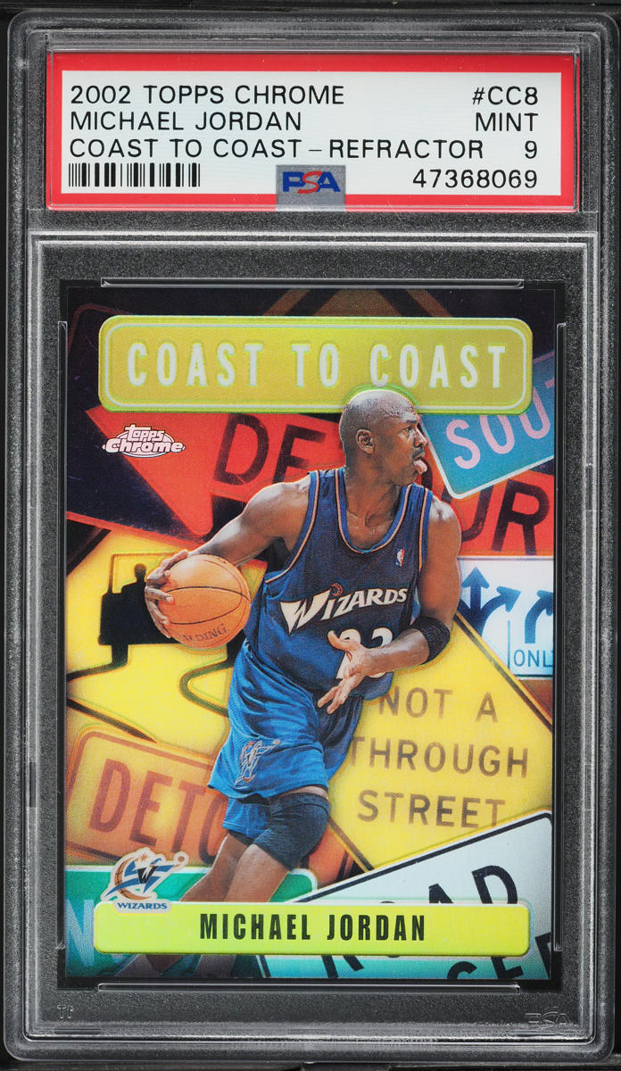 2002 Topps Chrome Coast To Coast Refractor Michael Jordan #CC8 PSA 9 MINT