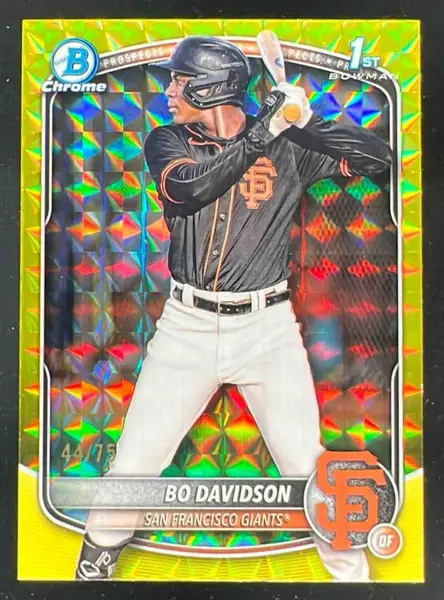 2025 Bowman Chrome Yellow Geometric Refractor #BCP-206 Bo Davidson RC /75