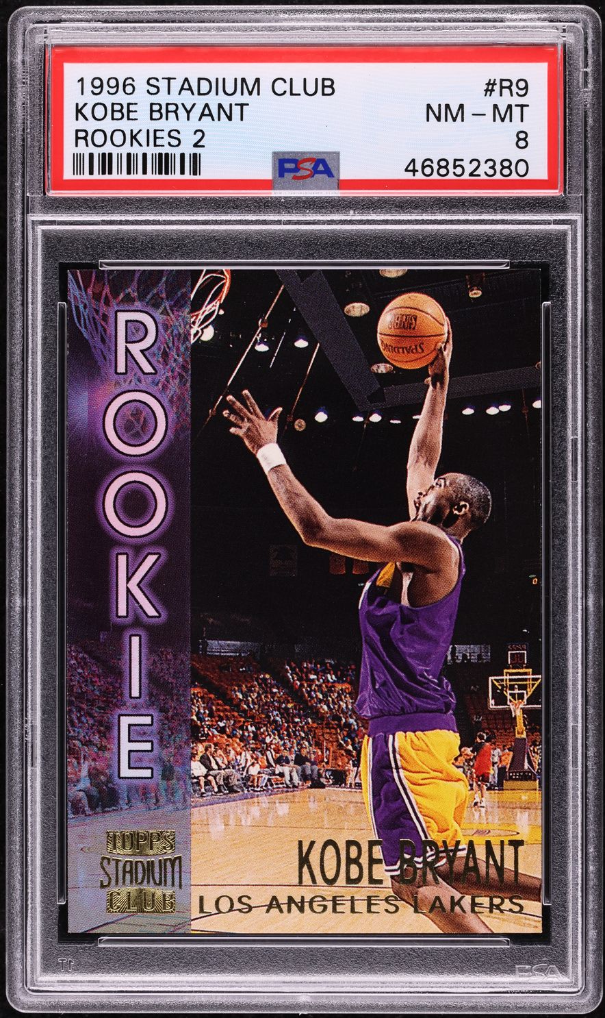 1996 Stadium Club Rookies 2 Kobe Bryant ROOKIE #R9 PSA 8 NM-MT