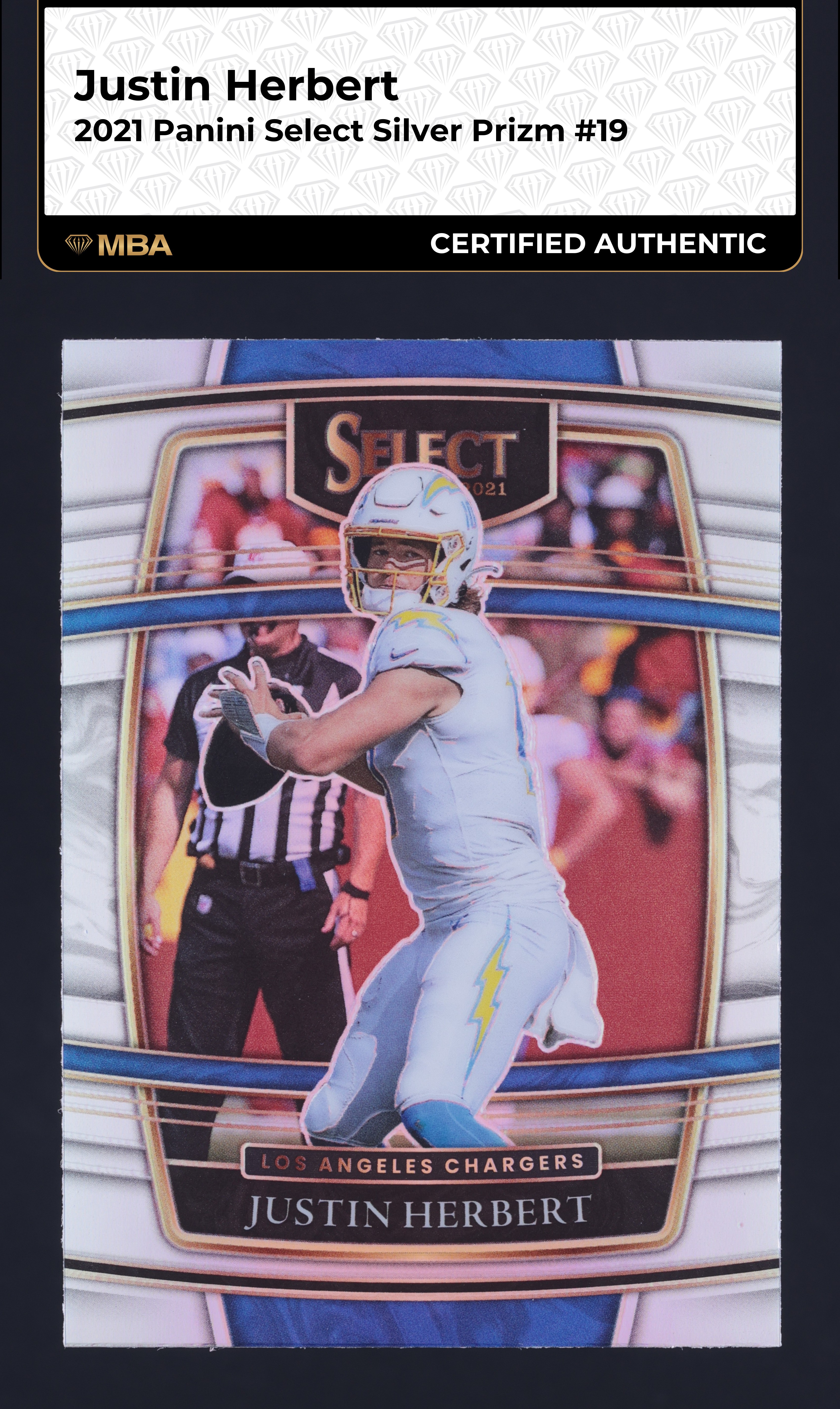 2021 Select Concourse Silver Prizm Justin Herbert #19 MBA AUTH